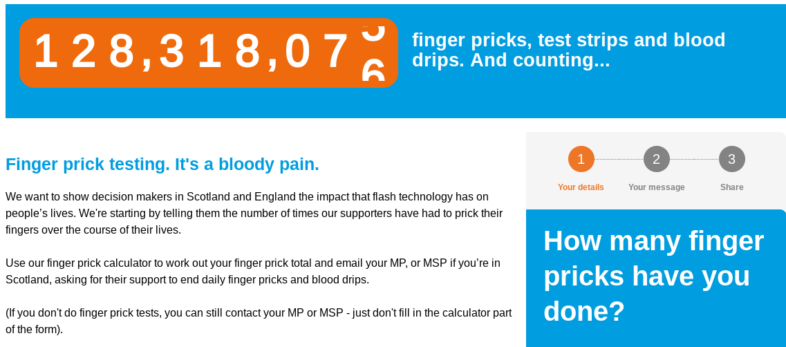 Diabetes fingerpricks screenshot